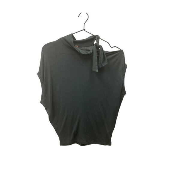 Free People Black Mock Neck Tie Top - Picture 1 of 3